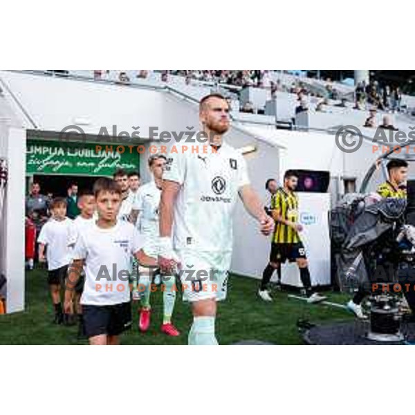 Alex Tamm of Olimpija in action during UEFA Champions League 2025/2026 first qualifying round match between Olimpija Ljubljana and Kairat Almaty in SRC Stozice, Ljubljana, Slovenia on July 8, 2025