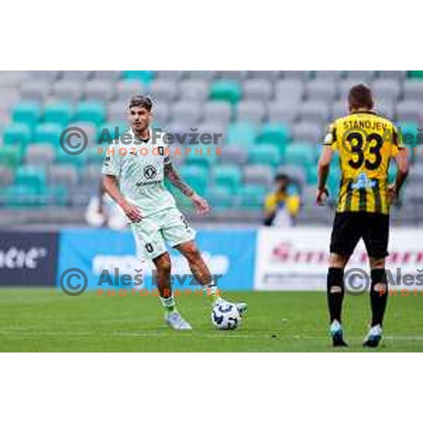 Agustin Doffo of Olimpija in action during UEFA Champions League 2025/2026 first qualifying round match between Olimpija Ljubljana and Kairat Almaty in SRC Stozice, Ljubljana, Slovenia on July 8, 2025