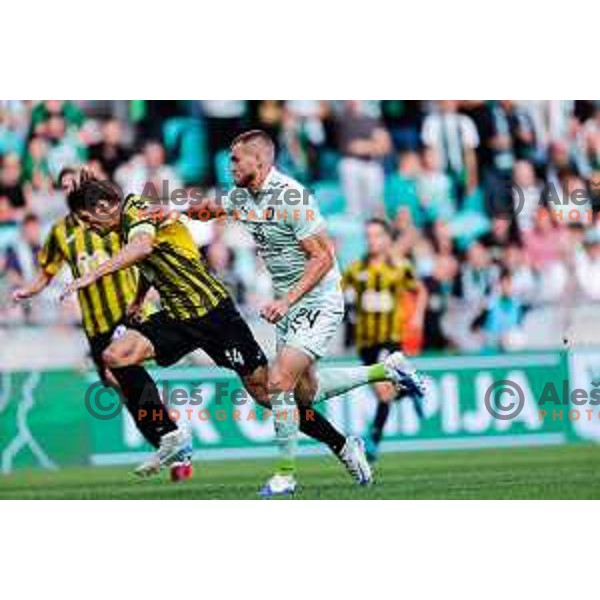 Alex Tamm of Olimpija in action during UEFA Champions League 2025/2026 first qualifying round match between Olimpija Ljubljana and Kairat Almaty in SRC Stozice, Ljubljana, Slovenia on July 8, 2025
