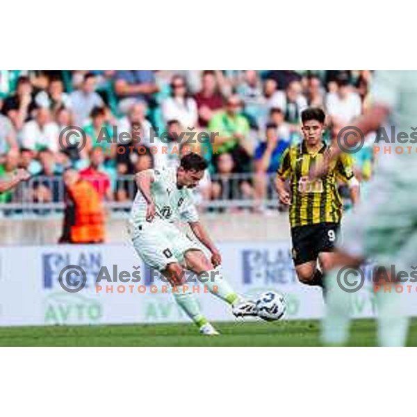  of Olimpija during UEFA Champions League 2025/2026 first qualifying round match between Olimpija Ljubljana and Kairat Almaty in SRC Stozice, Ljubljana, Slovenia on July 8, 2025