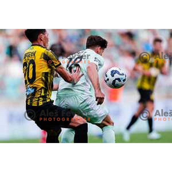 of Olimpija during UEFA Champions League 2025/2026 first qualifying round match between Olimpija Ljubljana and Kairat Almaty in SRC Stozice, Ljubljana, Slovenia on July 8, 2025