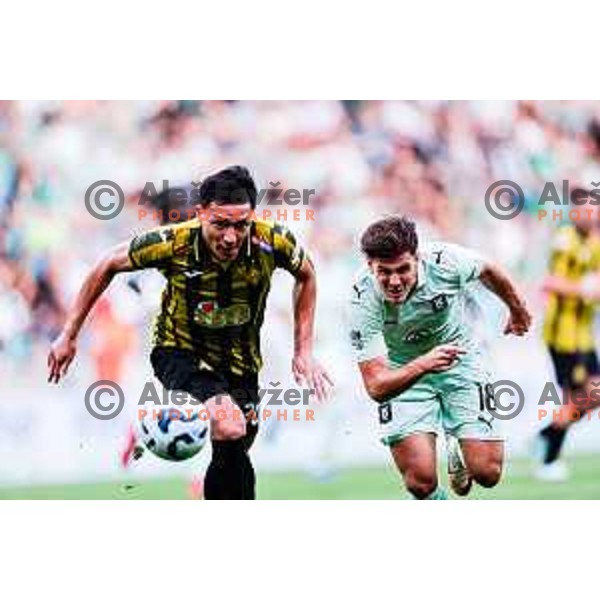  of Olimpija during UEFA Champions League 2025/2026 first qualifying round match between Olimpija Ljubljana and Kairat Almaty in SRC Stozice, Ljubljana, Slovenia on July 8, 2025