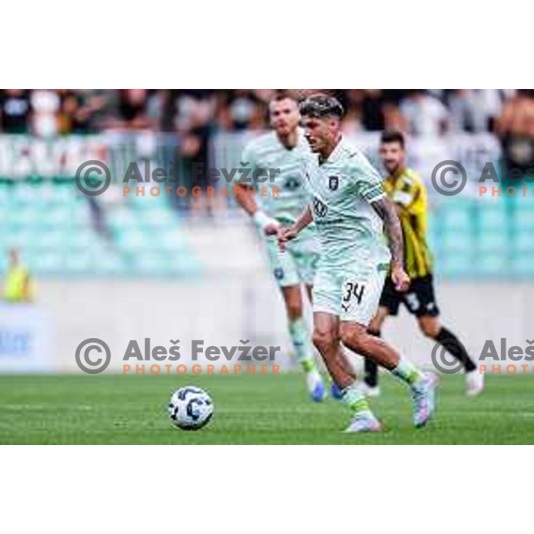 Agustin Doffo of Olimpija in action during UEFA Champions League 2025/2026 first qualifying round match between Olimpija Ljubljana and Kairat Almaty in SRC Stozice, Ljubljana, Slovenia on July 8, 2025