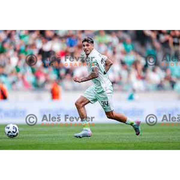 Agustin Doffo of Olimpija in action during UEFA Champions League 2025/2026 first qualifying round match between Olimpija Ljubljana and Kairat Almaty in SRC Stozice, Ljubljana, Slovenia on July 8, 2025