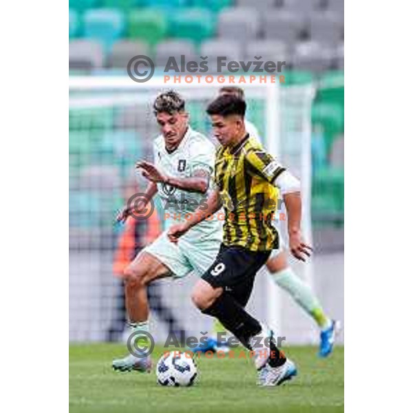 Agustin Doffo of Olimpija in action during UEFA Champions League 2025/2026 first qualifying round match between Olimpija Ljubljana and Kairat Almaty in SRC Stozice, Ljubljana, Slovenia on July 8, 2025