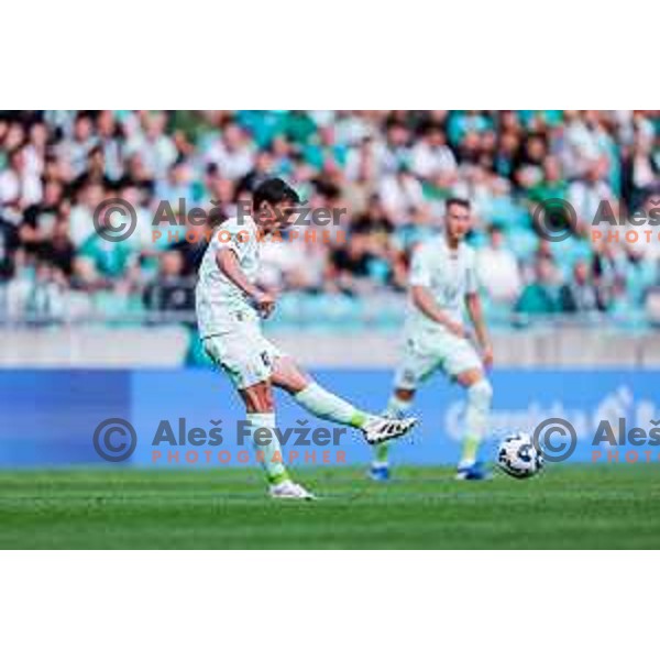  of Olimpija during UEFA Champions League 2025/2026 first qualifying round match between Olimpija Ljubljana and Kairat Almaty in SRC Stozice, Ljubljana, Slovenia on July 8, 2025