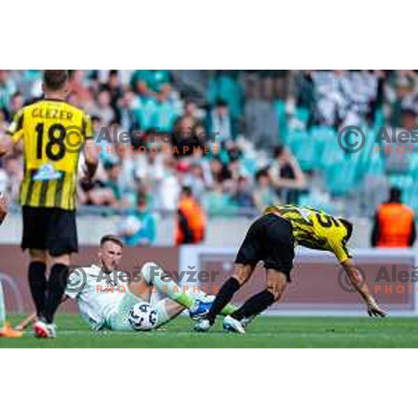  of Olimpija during UEFA Champions League 2025/2026 first qualifying round match between Olimpija Ljubljana and Kairat Almaty in SRC Stozice, Ljubljana, Slovenia on July 8, 2025