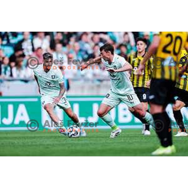  of Olimpija during UEFA Champions League 2025/2026 first qualifying round match between Olimpija Ljubljana and Kairat Almaty in SRC Stozice, Ljubljana, Slovenia on July 8, 2025