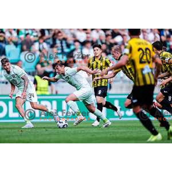  of Olimpija during UEFA Champions League 2025/2026 first qualifying round match between Olimpija Ljubljana and Kairat Almaty in SRC Stozice, Ljubljana, Slovenia on July 8, 2025