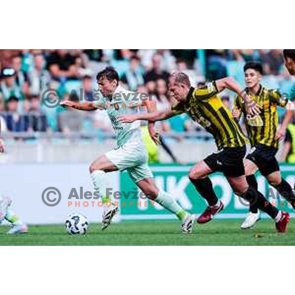  of Olimpija during UEFA Champions League 2025/2026 first qualifying round match between Olimpija Ljubljana and Kairat Almaty in SRC Stozice, Ljubljana, Slovenia on July 8, 2025