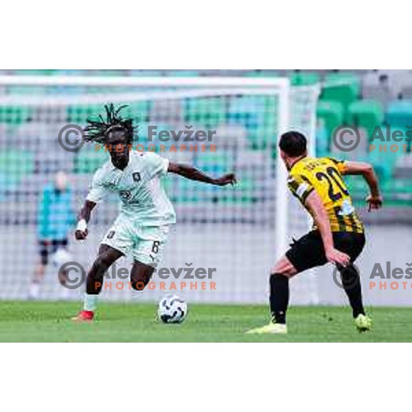  of Olimpija during UEFA Champions League 2025/2026 first qualifying round match between Olimpija Ljubljana and Kairat Almaty in SRC Stozice, Ljubljana, Slovenia on July 8, 2025