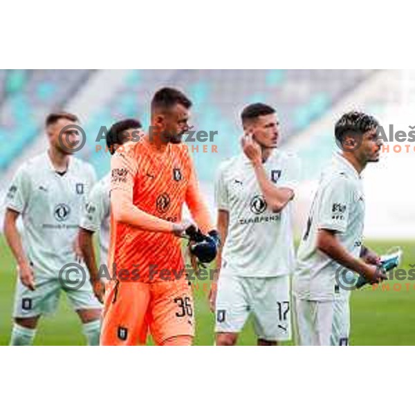 Agustin Doffo of Olimpija in action during UEFA Champions League 2025/2026 first qualifying round match between Olimpija Ljubljana and Kairat Almaty in SRC Stozice, Ljubljana, Slovenia on July 8, 2025