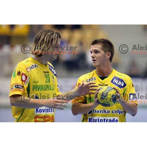 Reznicek and Furlan at handball match Celje Pivovarna Lasko (SLO)- Hammarby (SWE) in EHF Championsleague, played in Celje (Slovenia) 11.10.2008 