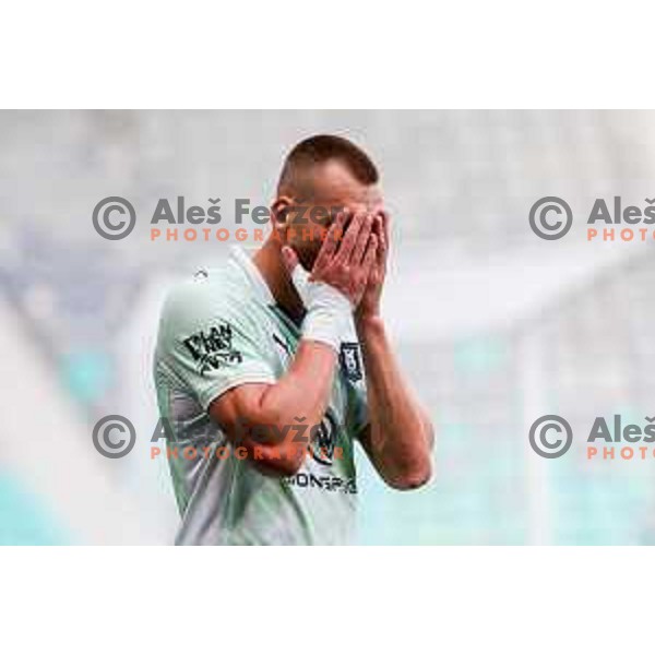 Alex Tamm of Olimpija in action during UEFA Champions League 2025/2026 first qualifying round match between Olimpija Ljubljana and Kairat Almaty in SRC Stozice, Ljubljana, Slovenia on July 8, 2025