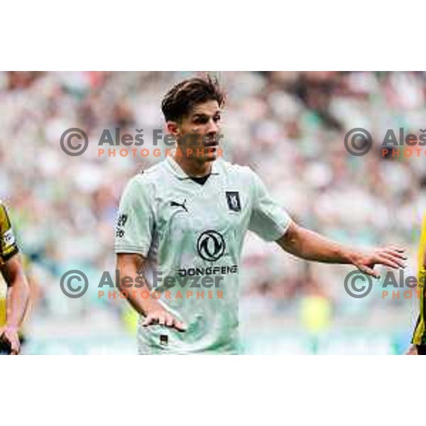  of Olimpija during UEFA Champions League 2025/2026 first qualifying round match between Olimpija Ljubljana and Kairat Almaty in SRC Stozice, Ljubljana, Slovenia on July 8, 2025