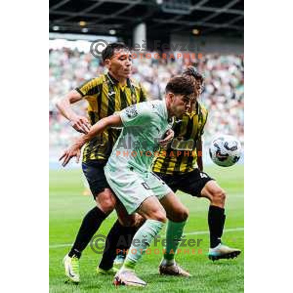  of Olimpija during UEFA Champions League 2025/2026 first qualifying round match between Olimpija Ljubljana and Kairat Almaty in SRC Stozice, Ljubljana, Slovenia on July 8, 2025
