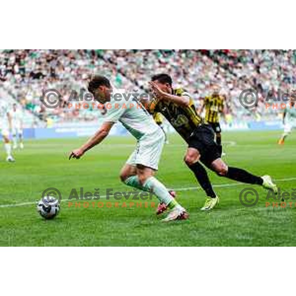  of Olimpija during UEFA Champions League 2025/2026 first qualifying round match between Olimpija Ljubljana and Kairat Almaty in SRC Stozice, Ljubljana, Slovenia on July 8, 2025