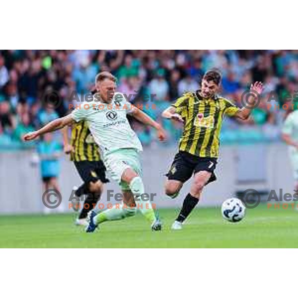  of Olimpija during UEFA Champions League 2025/2026 first qualifying round match between Olimpija Ljubljana and Kairat Almaty in SRC Stozice, Ljubljana, Slovenia on July 8, 2025