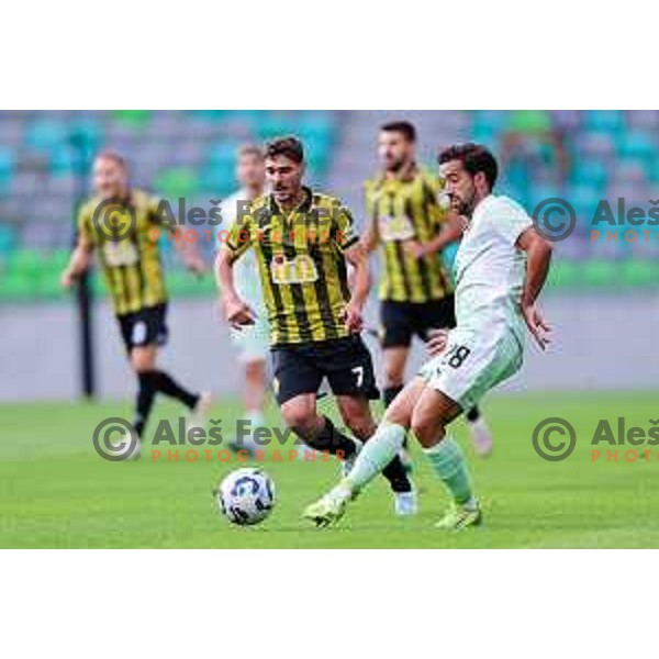  of Olimpija during UEFA Champions League 2025/2026 first qualifying round match between Olimpija Ljubljana and Kairat Almaty in SRC Stozice, Ljubljana, Slovenia on July 8, 2025