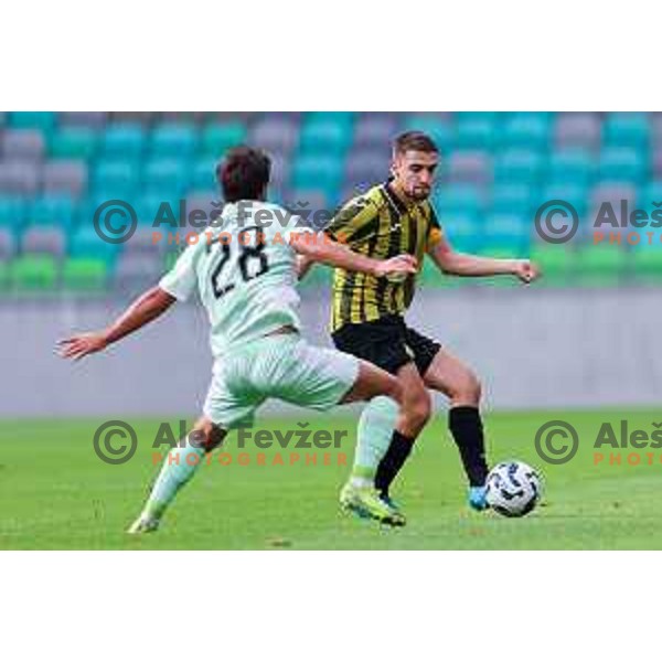  of Olimpija during UEFA Champions League 2025/2026 first qualifying round match between Olimpija Ljubljana and Kairat Almaty in SRC Stozice, Ljubljana, Slovenia on July 8, 2025