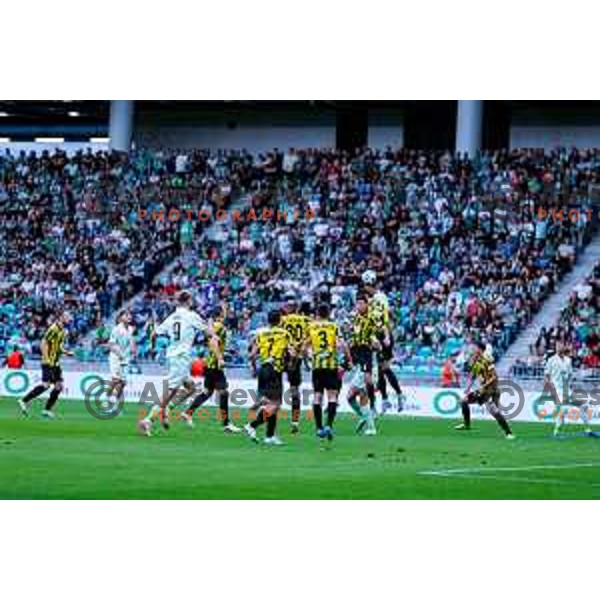 during UEFA Champions League 2025/2026 first qualifying round match between Olimpija Ljubljana and Kairat Almaty in SRC Stozice, Ljubljana, Slovenia on July 8, 2025