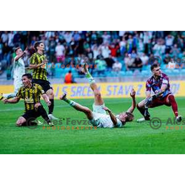 during UEFA Champions League 2025/2026 first qualifying round match between Olimpija Ljubljana and Kairat Almaty in SRC Stozice, Ljubljana, Slovenia on July 8, 2025