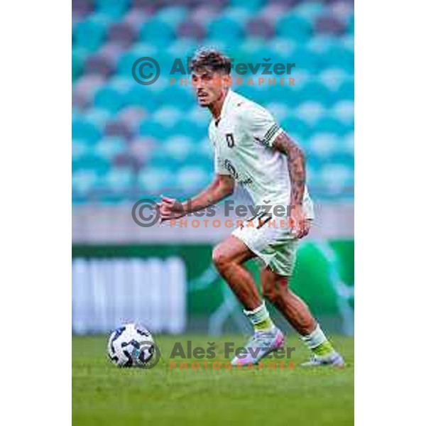 Agustin Doffo of Olimpija in action during UEFA Champions League 2025/2026 first qualifying round match between Olimpija Ljubljana and Kairat Almaty in SRC Stozice, Ljubljana, Slovenia on July 8, 2025