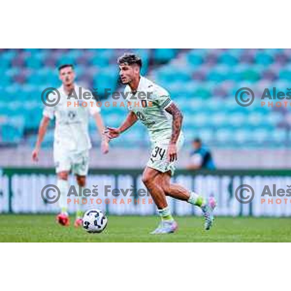Agustin Doffo of Olimpija in action during UEFA Champions League 2025/2026 first qualifying round match between Olimpija Ljubljana and Kairat Almaty in SRC Stozice, Ljubljana, Slovenia on July 8, 2025