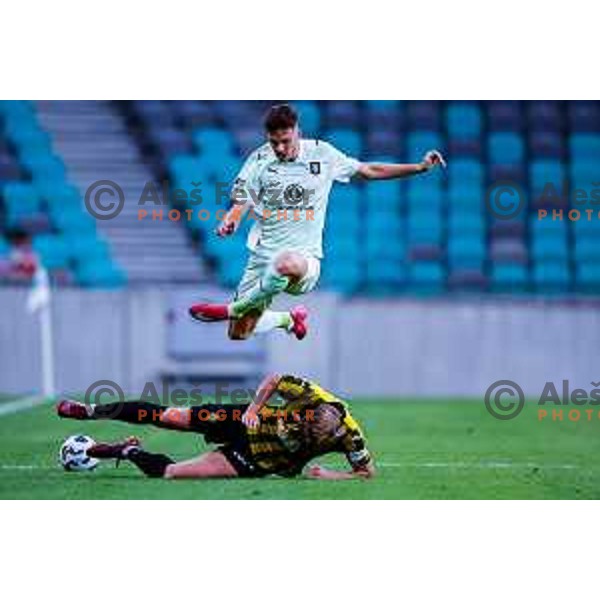 during UEFA Champions League 2025/2026 first qualifying round match between Olimpija Ljubljana and Kairat Almaty in SRC Stozice, Ljubljana, Slovenia on July 8, 2025