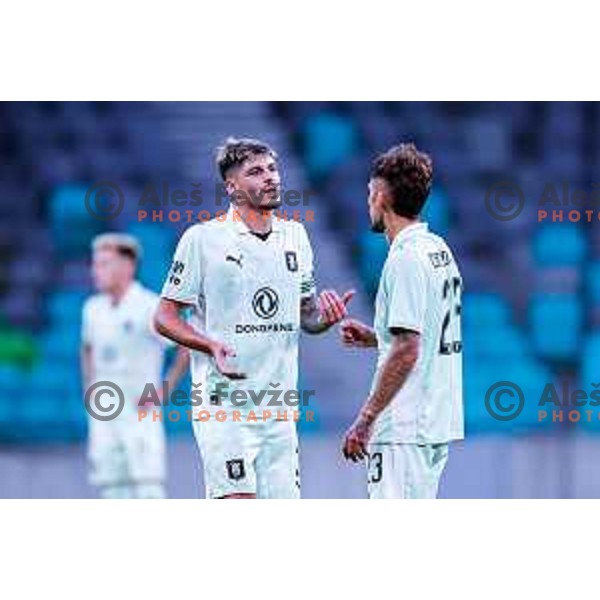 Agustin Doffo of Olimpija in action during UEFA Champions League 2025/2026 first qualifying round match between Olimpija Ljubljana and Kairat Almaty in SRC Stozice, Ljubljana, Slovenia on July 8, 2025