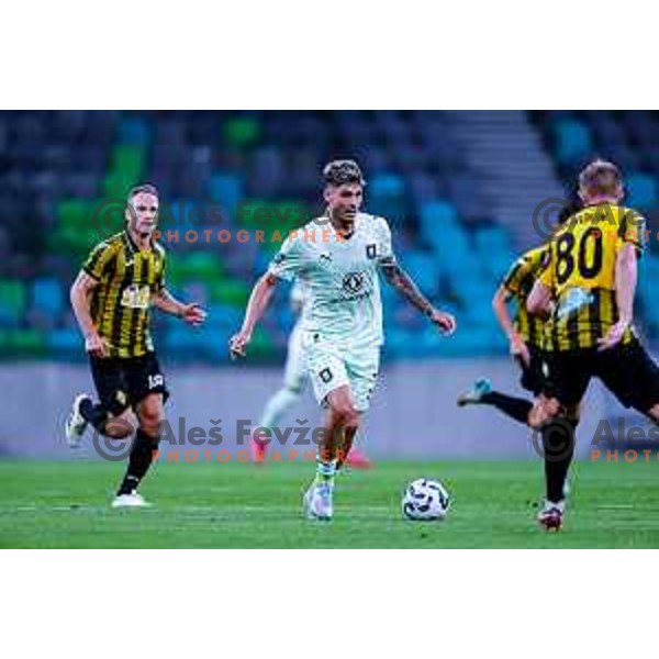 Agustin Doffo of Olimpija in action during UEFA Champions League 2025/2026 first qualifying round match between Olimpija Ljubljana and Kairat Almaty in SRC Stozice, Ljubljana, Slovenia on July 8, 2025