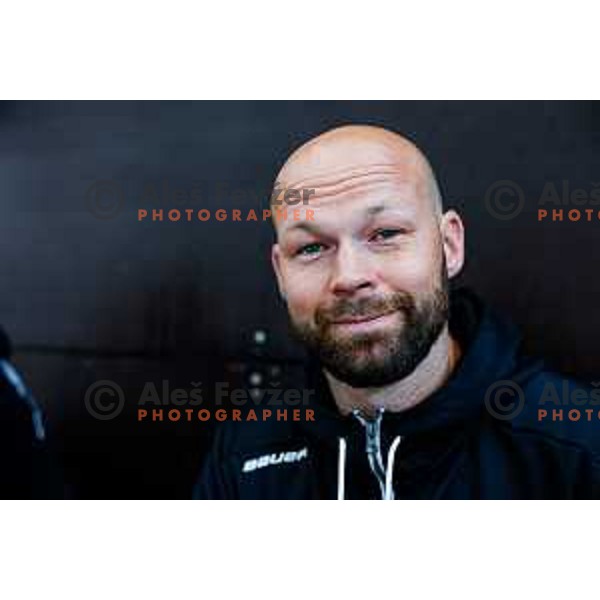 Andrej Hebar at Charity match at reopening of Bled Ice rink between Slovenia Youth and Slovenia Old in Bled, Slovenia on July 9, 2025