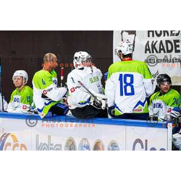 Charity match at reopening of Bled Ice rink between Slovenia Youth and Slovenia Old in Bled, Slovenia on July 9, 2025