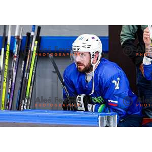 Anze Kopitar at Charity match at reopening of Bled Ice rink between Slovenia Youth and Slovenia Old in Bled, Slovenia on July 9, 2025