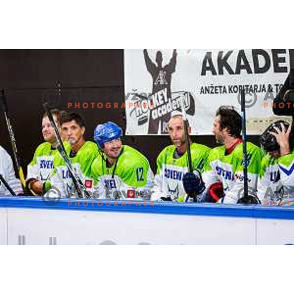 Charity match at reopening of Bled Ice rink between Slovenia Youth and Slovenia Old in Bled, Slovenia on July 9, 2025