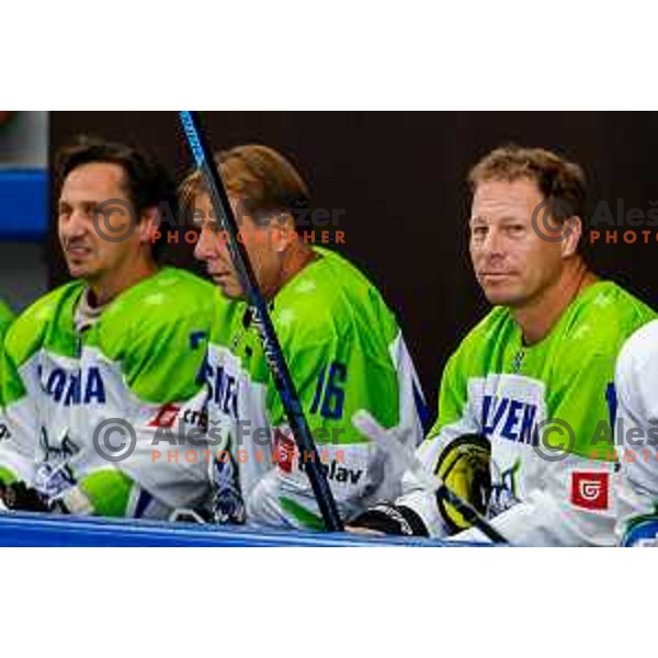 Charity match at reopening of Bled Ice rink between Slovenia Youth and Slovenia Old in Bled, Slovenia on July 9, 2025