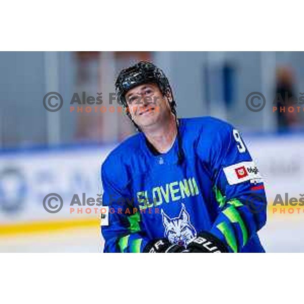 Tomaz Razingar at Charity match at reopening of Bled Ice rink between Slovenia Youth and Slovenia Old in Bled, Slovenia on July 9, 2025
