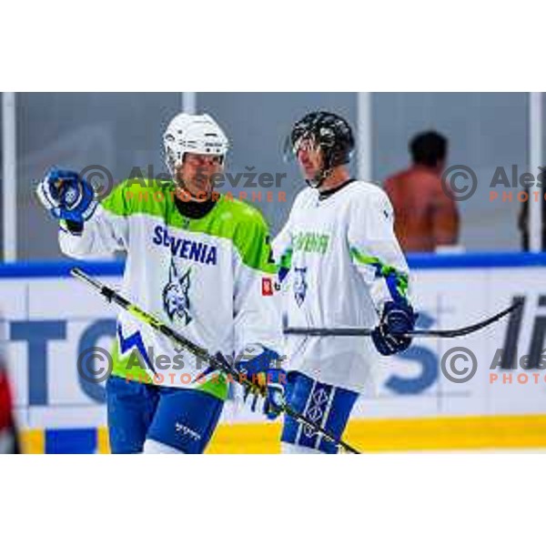 Charity match at reopening of Bled Ice rink between Slovenia Youth and Slovenia Old in Bled, Slovenia on July 9, 2025