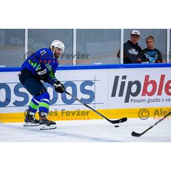 Anze Kopitar at Charity match at reopening of Bled Ice rink between Slovenia Youth and Slovenia Old in Bled, Slovenia on July 9, 2025