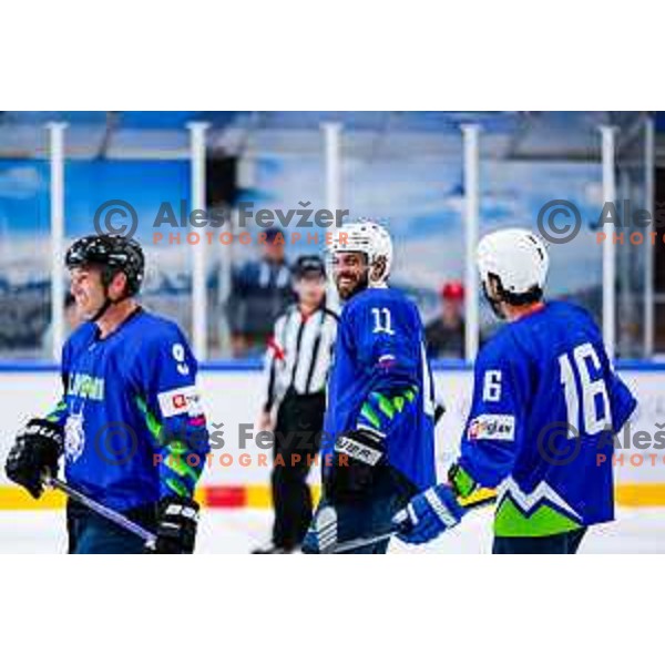Anze Kopitar at Charity match at reopening of Bled Ice rink between Slovenia Youth and Slovenia Old in Bled, Slovenia on July 9, 2025