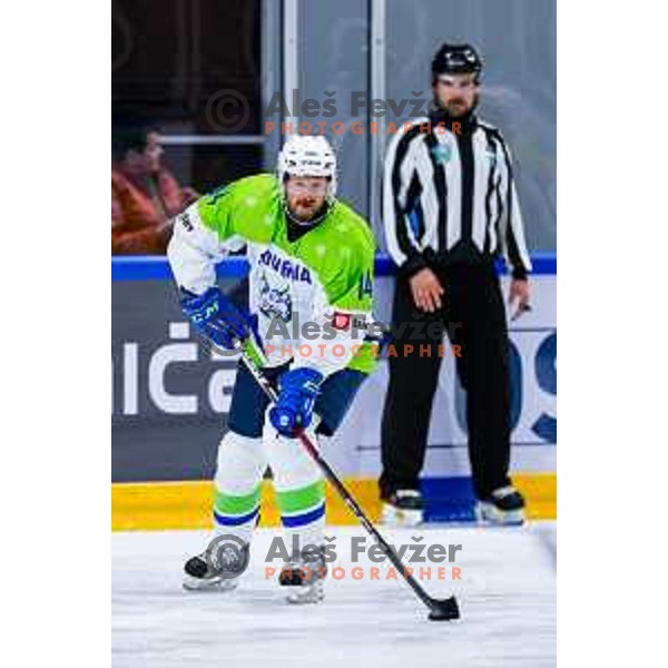 Dejan Kontrec at Charity match at reopening of Bled Ice rink between Slovenia Youth and Slovenia Old in Bled, Slovenia on July 9, 2025