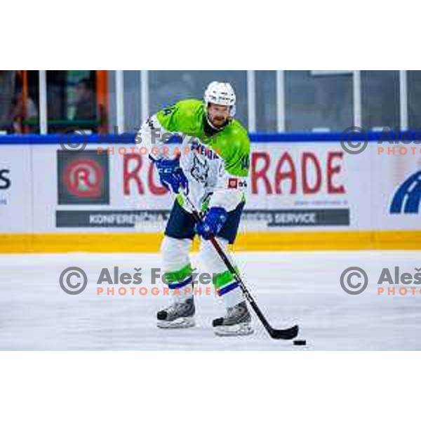 Dejan Kontrec at Charity match at reopening of Bled Ice rink between Slovenia Youth and Slovenia Old in Bled, Slovenia on July 9, 2025