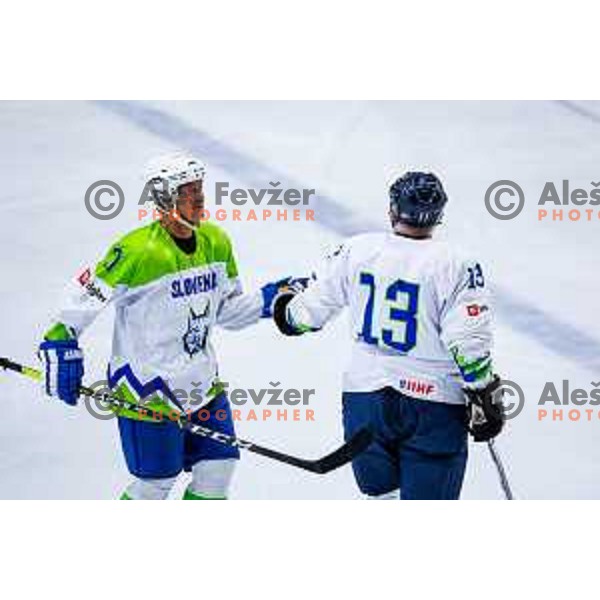 Matjaz Kopitar at Charity match at reopening of Bled Ice rink between Slovenia Youth and Slovenia Old in Bled, Slovenia on July 9, 2025