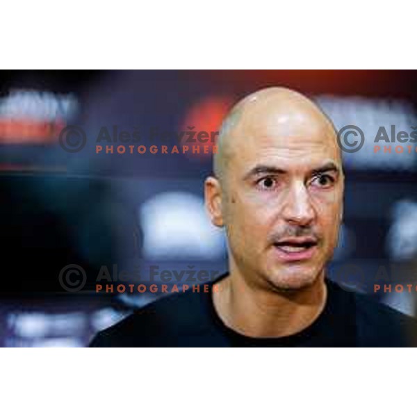 Fabio Soli, head coach of Slovenia during Volleyball Nations League press conference in Ljubljana, Slovenia on July 15, 2025
