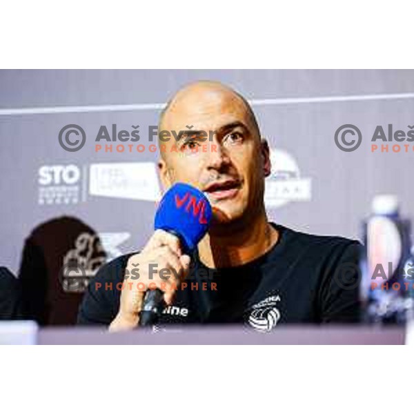 Fabio Soli, head coach of Slovenia during Volleyball Nations League press conference in Ljubljana, Slovenia on July 15, 2025