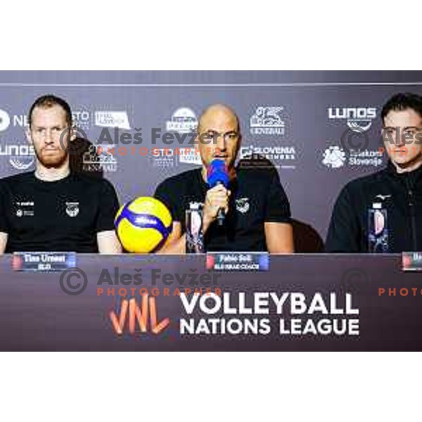 Fabio Soli, head coach of Slovenia during Volleyball Nations League press conference in Ljubljana, Slovenia on July 15, 2025