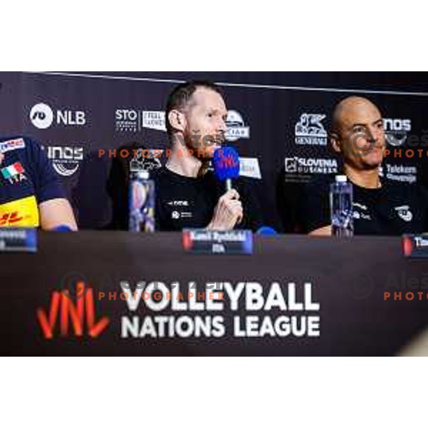Tine Urnaut of Slovenia during Volleyball Nations League press conference in Ljubljana, Slovenia on July 15, 2025