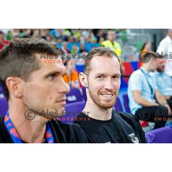 Tine Urnaut of Slovenia during Men’s Volleyball Nations League match between Slovenia and Canada in Ljubljana, Slovenia on July 16, 2025