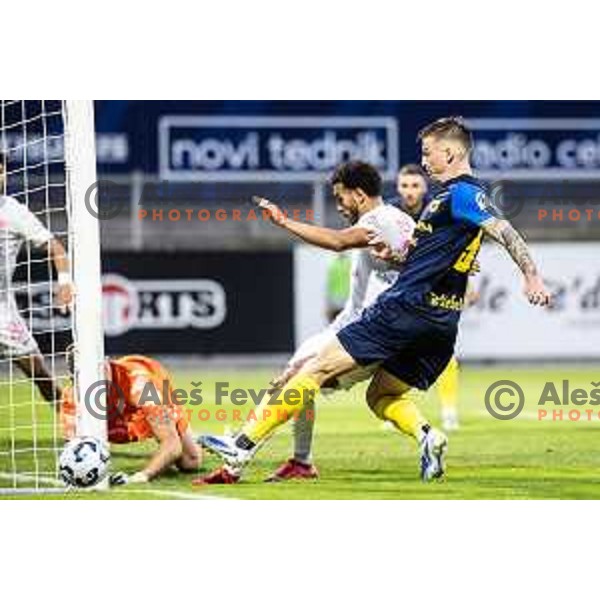 in action during UEFA Europa League 2025/26 qualifier football match between NK Celje and Sabah FC in Stadion z’dezele, Celje, Slovenia on July 17, 2025. Photo: Jure Banfi