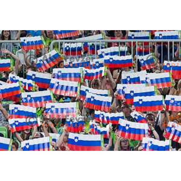 spectators during Men’s Volleyball Nations League match between Slovenia and Canada in Ljubljana, Slovenia on July 17, 2025. Photo Grega Valancic